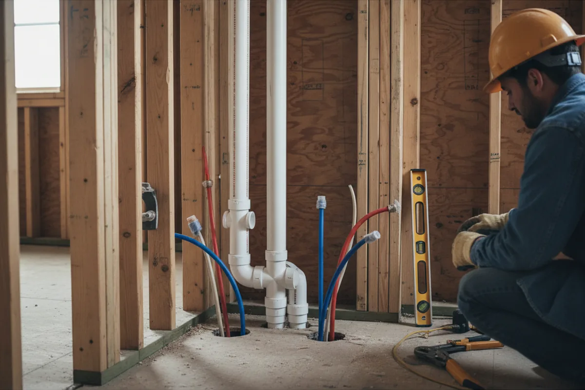 Drain and supply rough-in during Leak Detection in Garden Valley