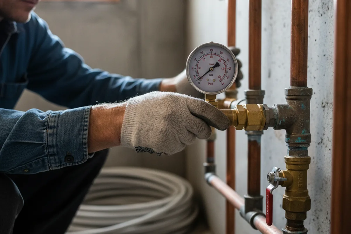 Pressure testing a repaired line during Water Line Repair in Garden Valley